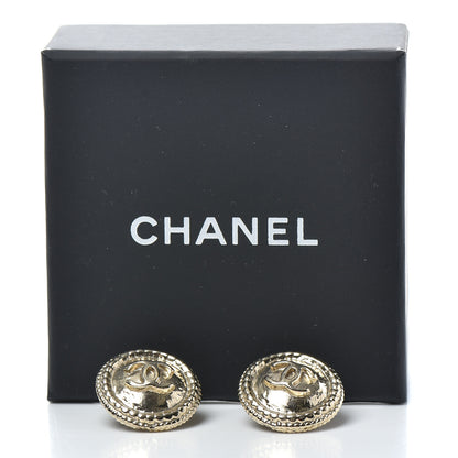 Chanel CC Button Earrings Gold 5 of 5