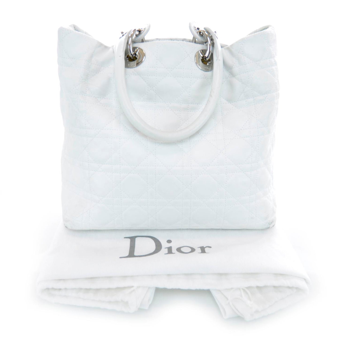 Lambskin Cannage Soft Lady Dior Tote White