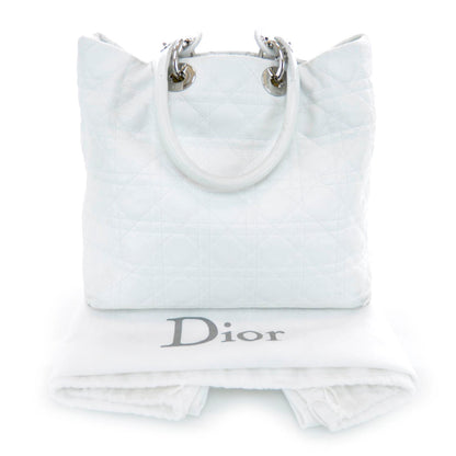 Christian Dior Lambskin Cannage Soft Lady Dior Tote White 3 of 9