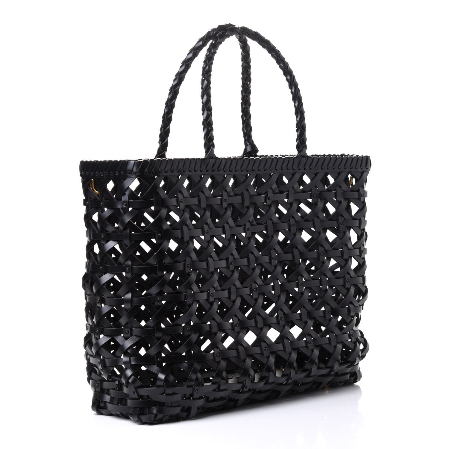 Christian Dior Ultra Matte Calfskin Woven Lady Tote Black 2 of 4