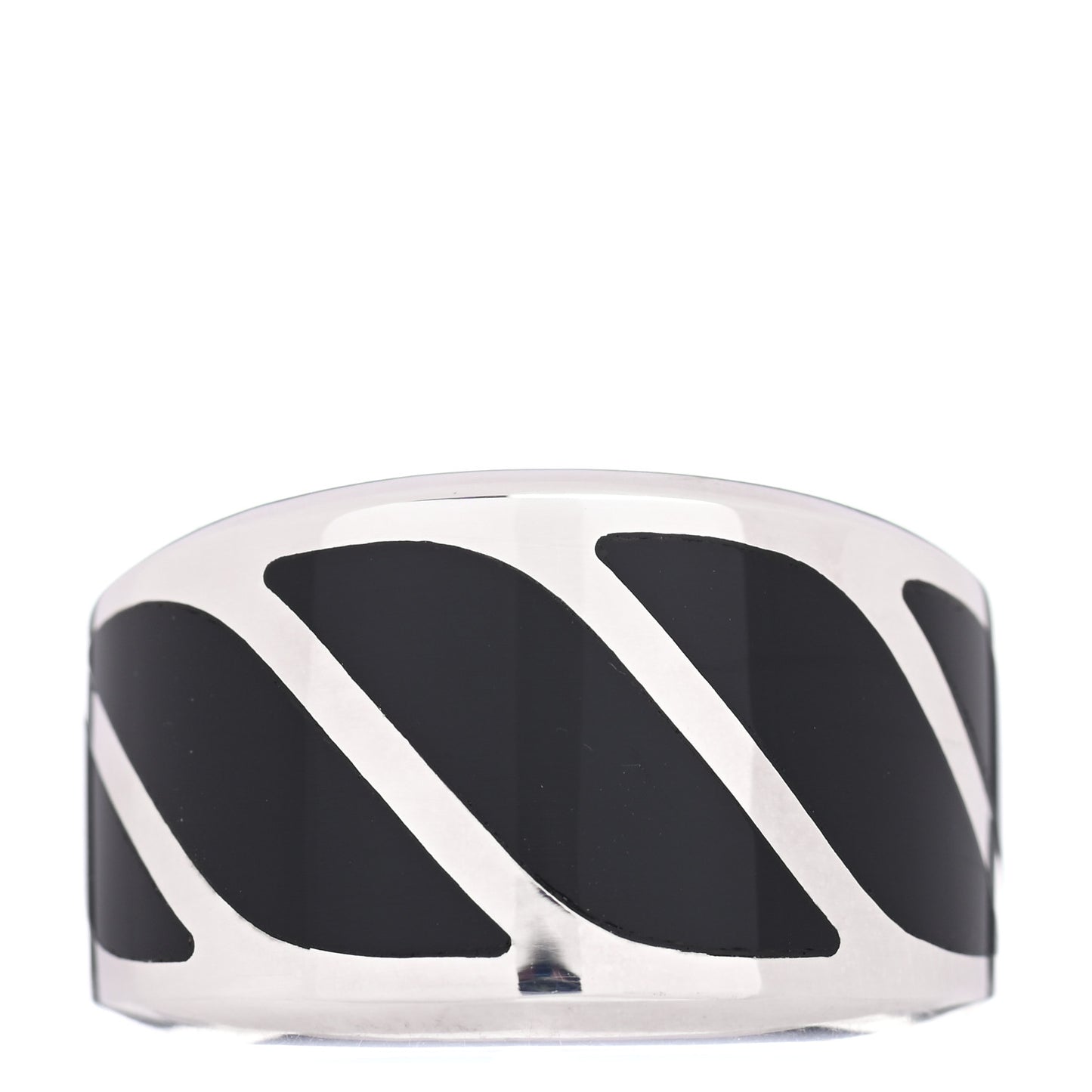 Sterling Silver Black Onyx 16mm Graphic Cable Band Ring 63 10.25