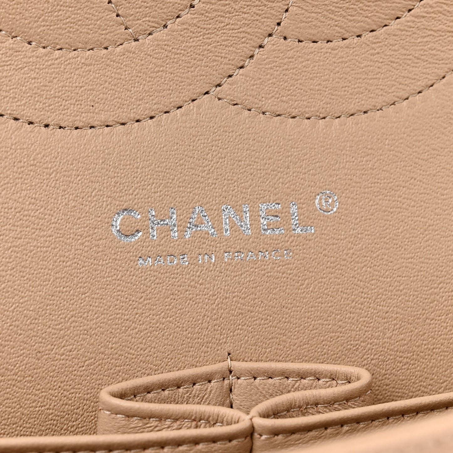 Caviar Quilted Jumbo Double Flap Light Beige