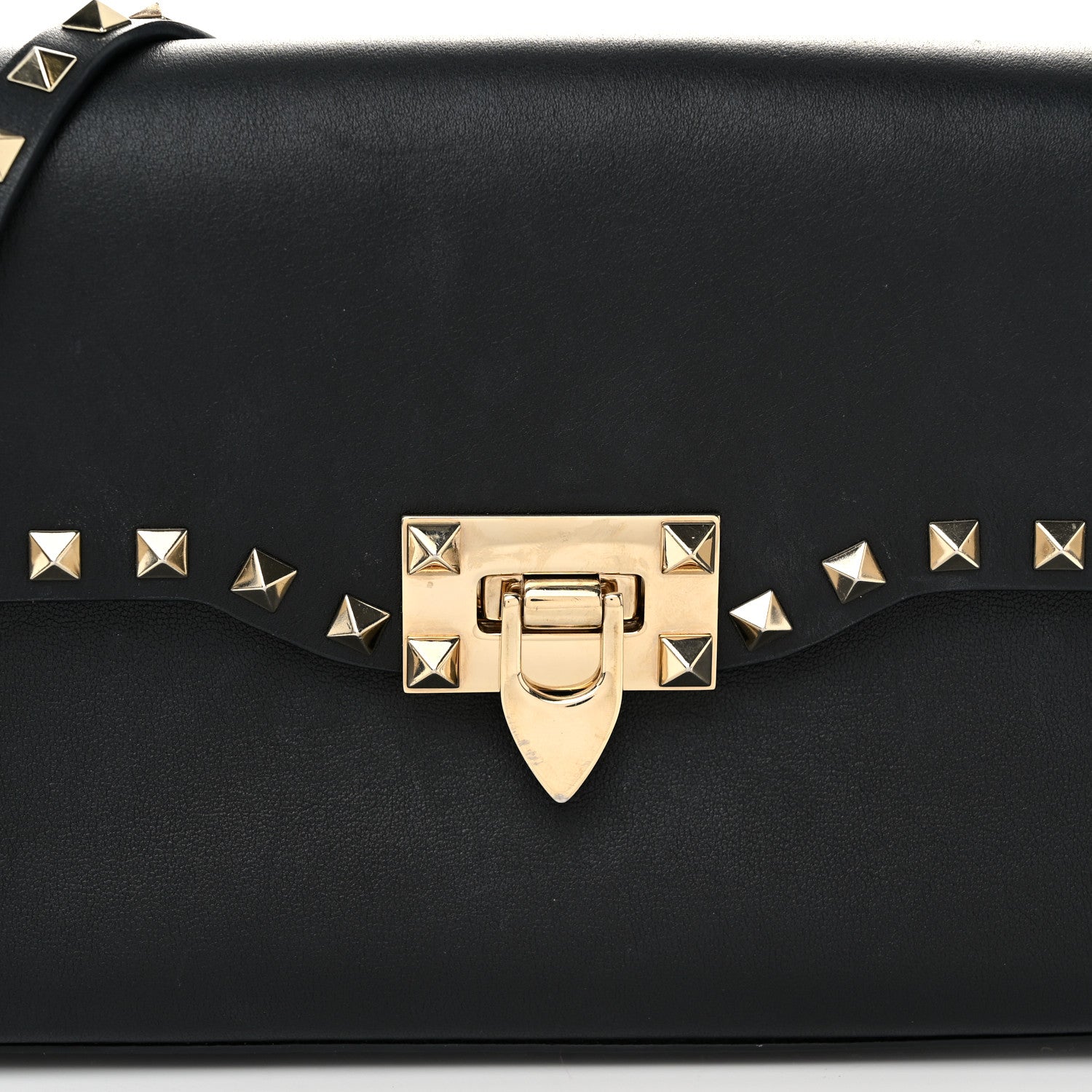 Valentino Garavani Vitello Medium Rockstud Flip Lock Crossbody Bag Black 7 of 9