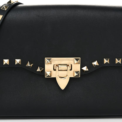 Valentino Garavani Vitello Medium Rockstud Flip Lock Crossbody Bag Black 7 of 9