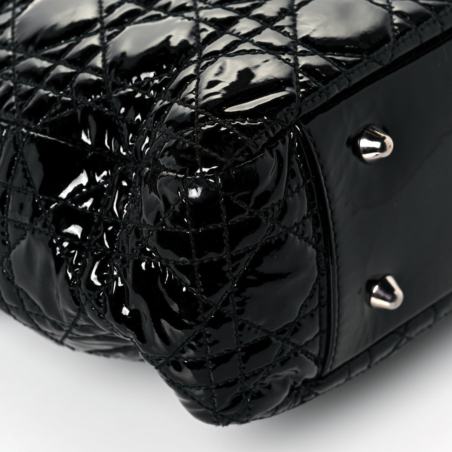 Patent Cannage Dior Soft Shopping Tote Black