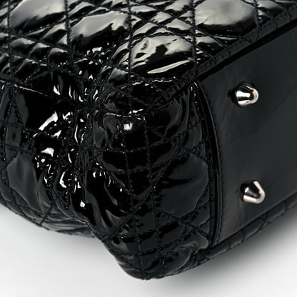 Christian Dior Patent Cannage Dior Soft Shopping Tote Black 11 of 14