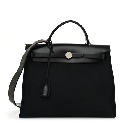 Hermes Military Toile Vache Hunter Herbag Zip PM 31 Black 1 of 13