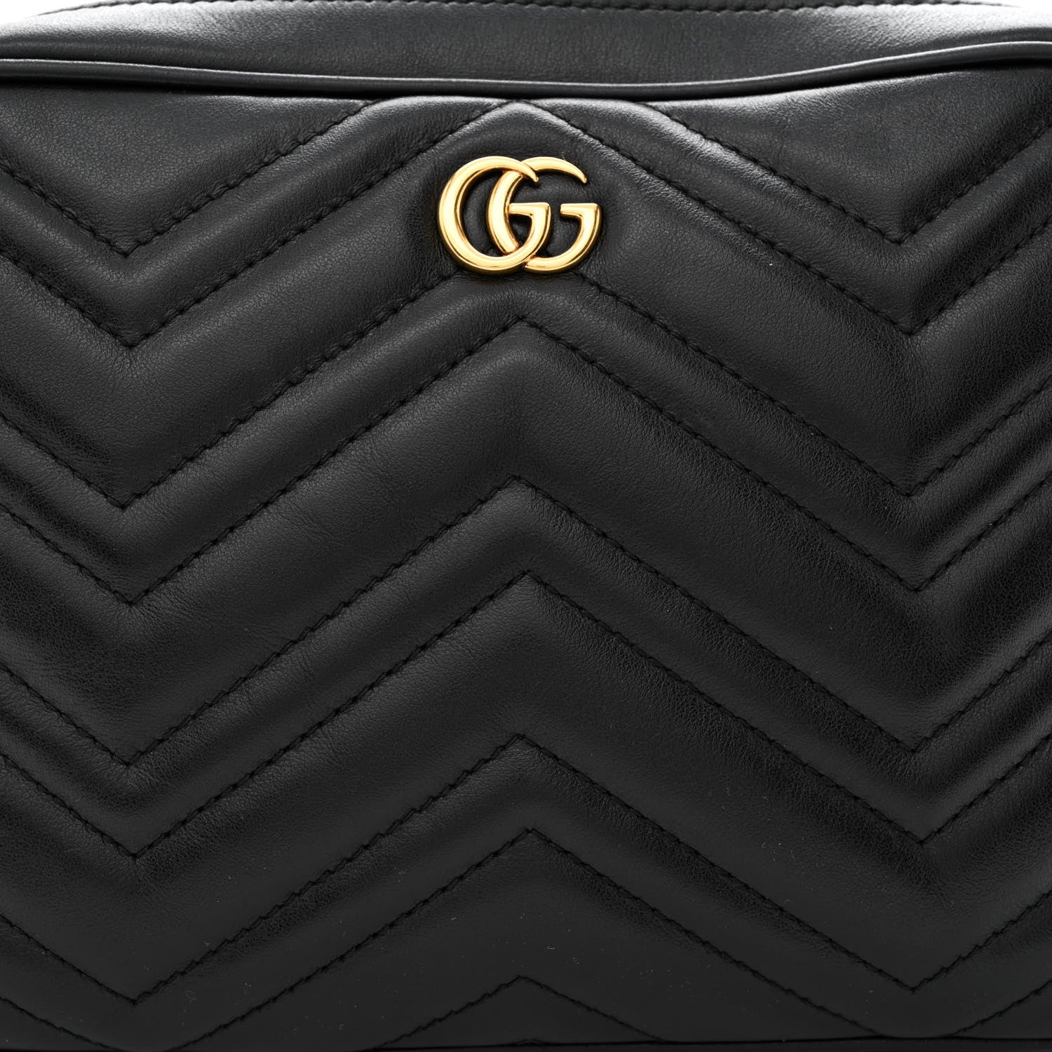 Gucci Calfskin Matelasse Mens GG Marmont Belt Bag 80 32 Black 9 of 12