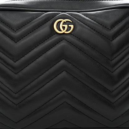 Gucci Calfskin Matelasse Mens GG Marmont Belt Bag 80 32 Black 9 of 12