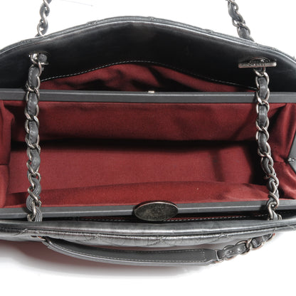 Chanel Aged Calfskin Medium Just Mademoiselle Metallic Grey 6 of 9