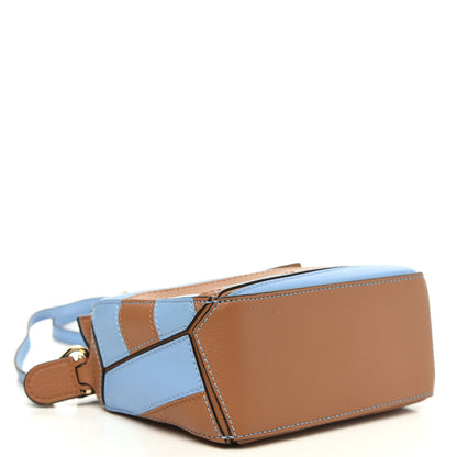 Loewe Calfskin Rugby Mini Puzzle Bag Blue Tan 4 of 9