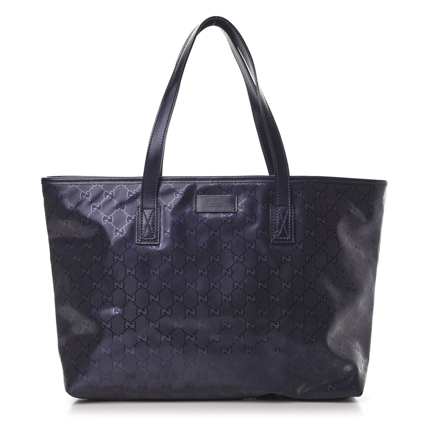 Imprime Monogram Medium Zippered Shopping Tote Navy