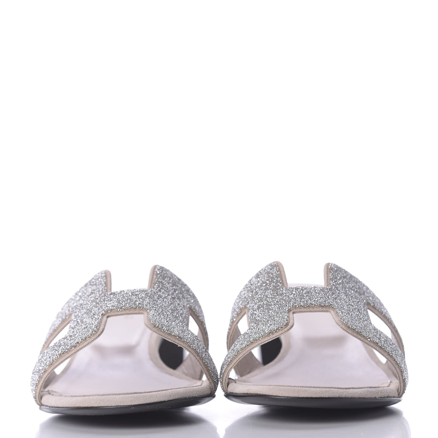 Hermes Suede Goatskin Crystal Oasis Sandals 37 2 of 13