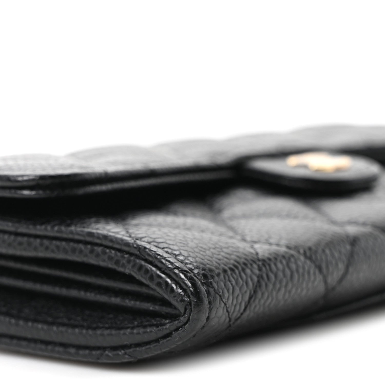 Chanel Caviar Quilted Large Gusset Flap Wallet Black 10 of 12