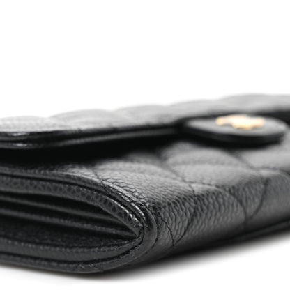 Chanel Caviar Quilted Large Gusset Flap Wallet Black 10 of 12
