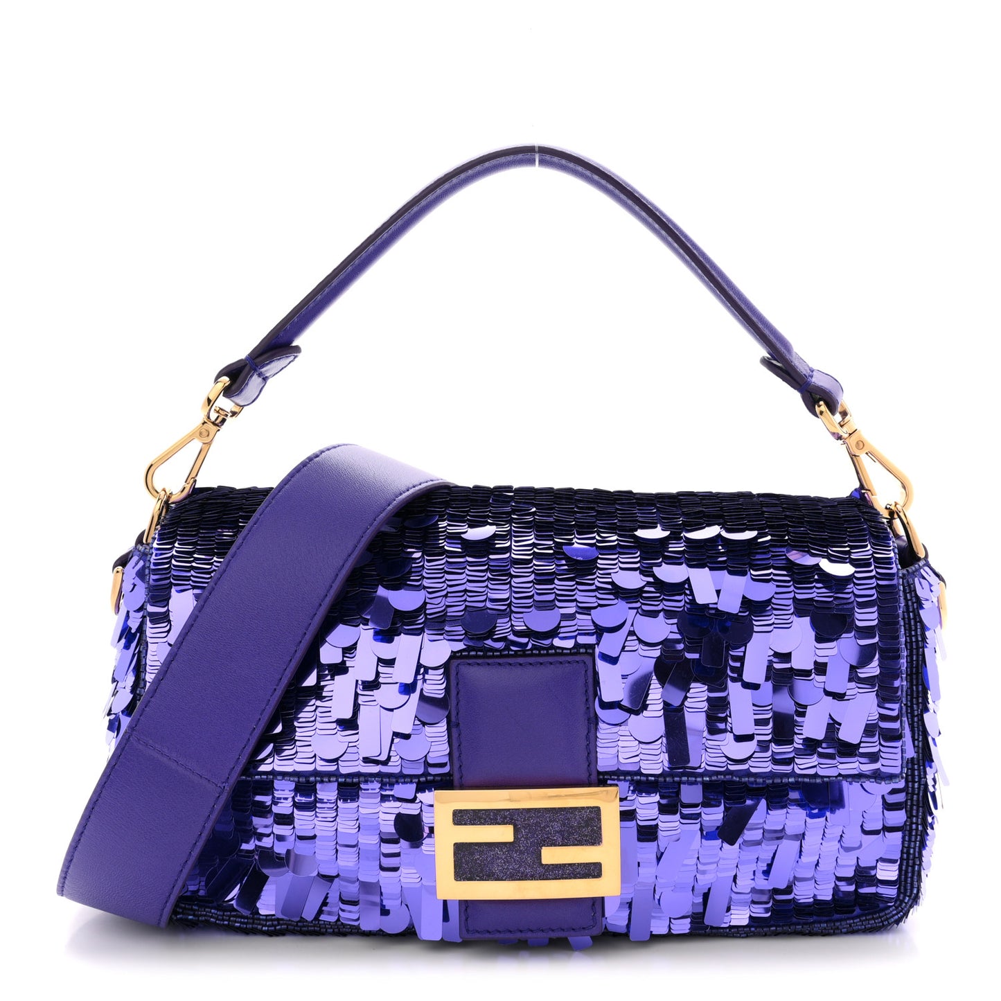 Sequin Paillettes Shiny Nappa Sex and the City Baguette Viola Purple Rain