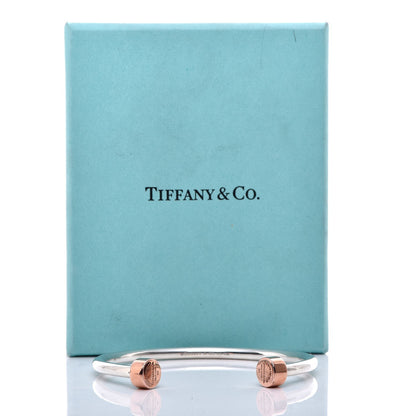 Tiffany Sterling Silver Rubedo Return to Tiffany Narrow Circle Edge Cuff Bracelet 6 of 6