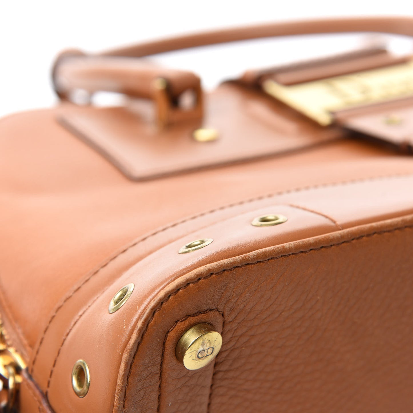 Grained Calfskin Street Chic Top Handle Bag Brown