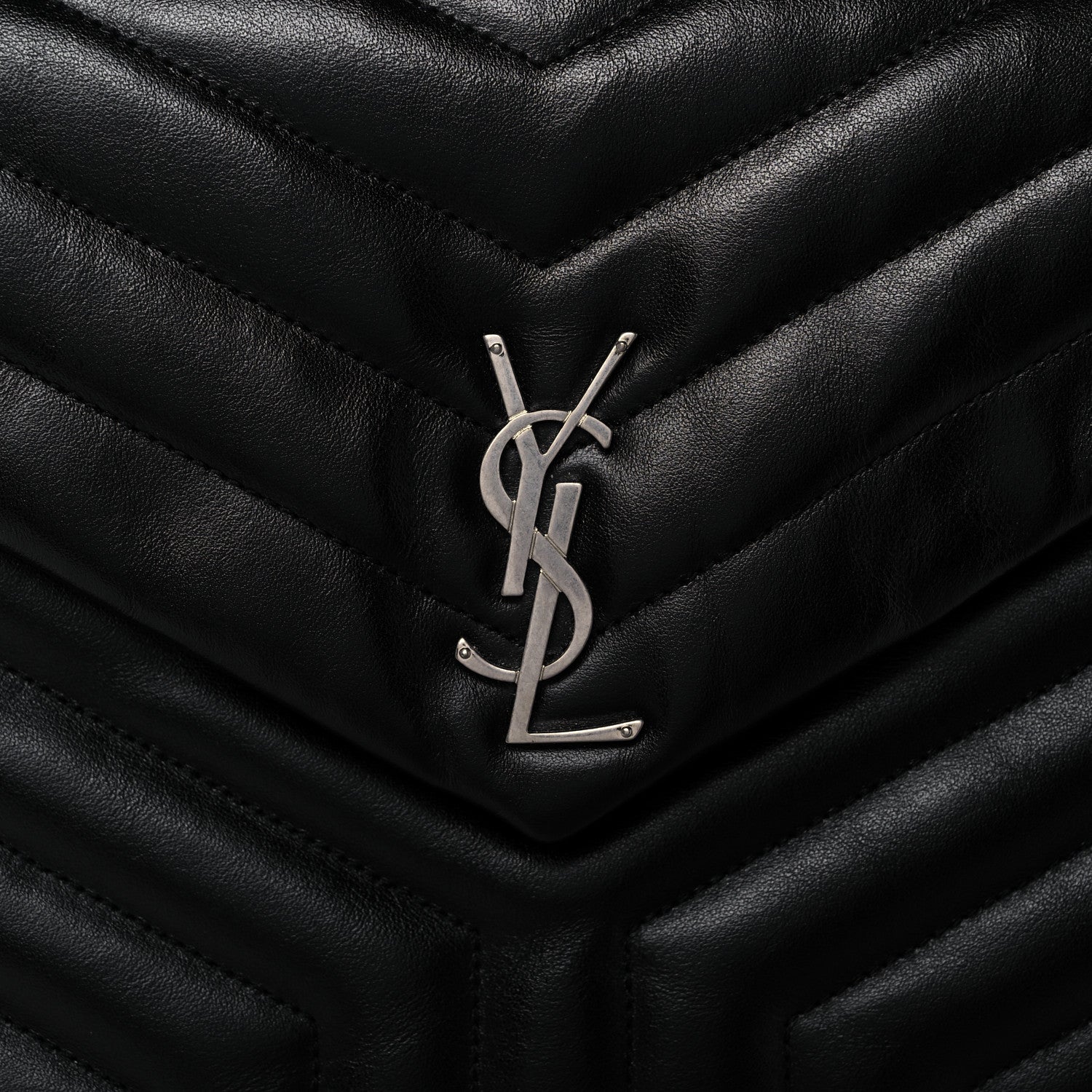 Saint Laurent Calfskin Y Quilted Monogram Loulou Document Holder Black 8 of 10