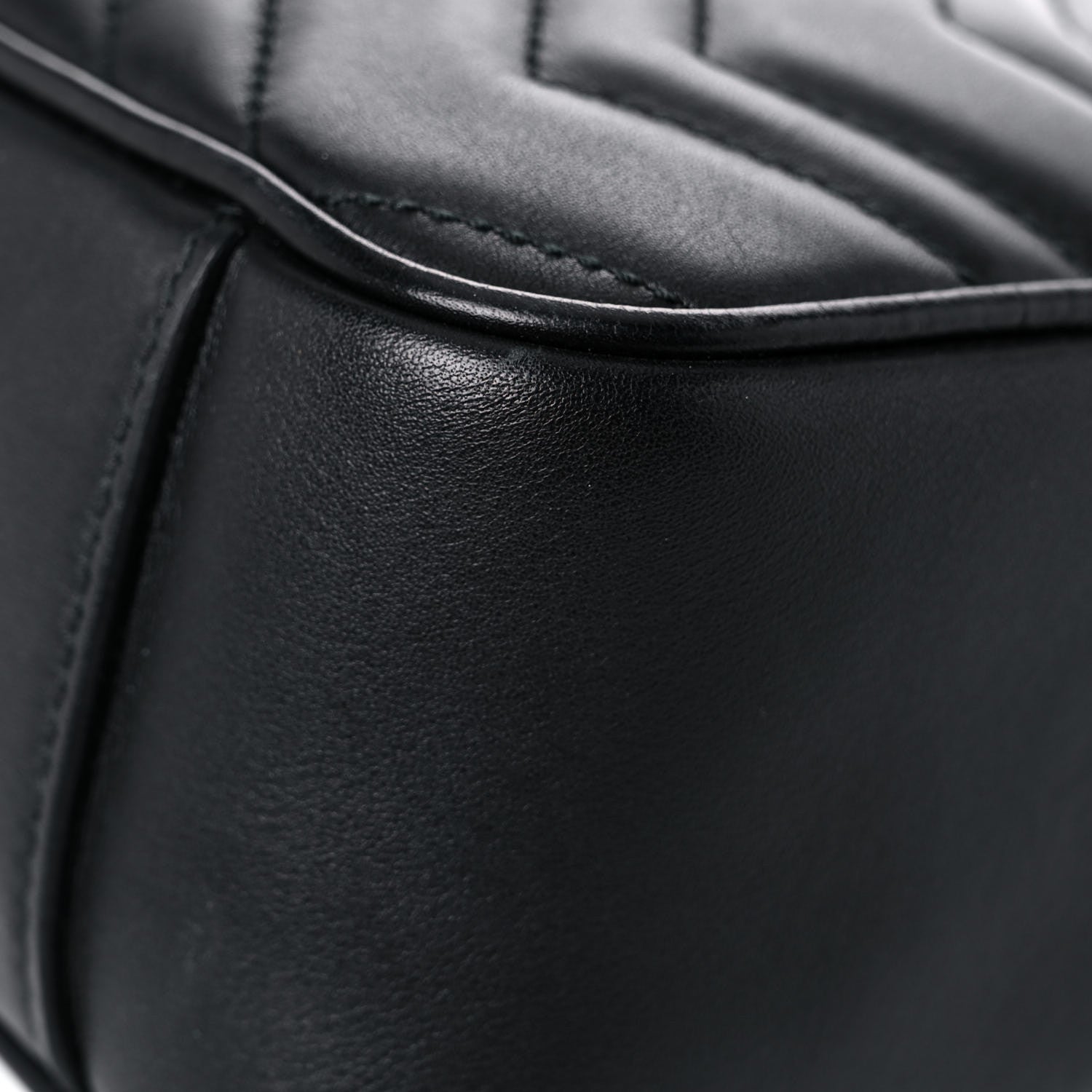 Gucci Calfskin Matelasse Medium GG Marmont Shoulder Bag Black 12 of 21