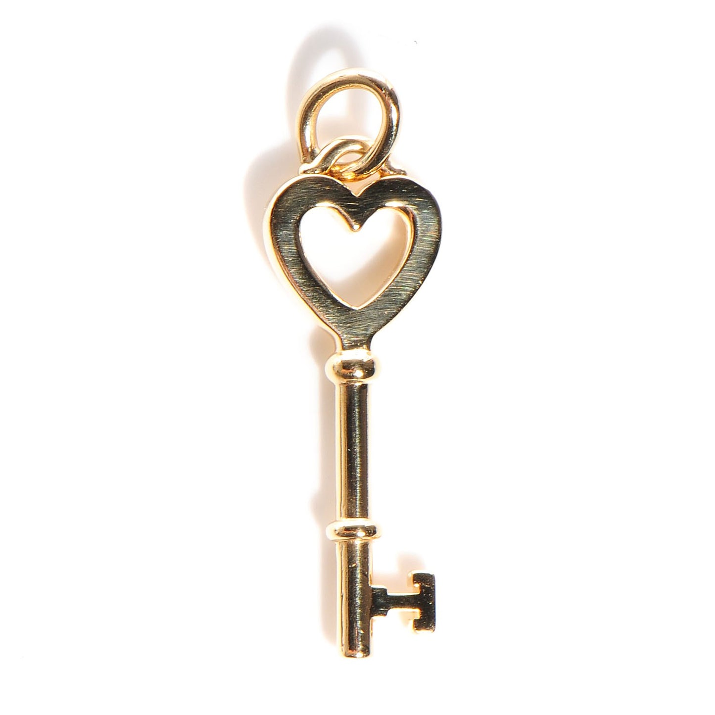 18K Yellow Gold Mini Heart Key Pendant