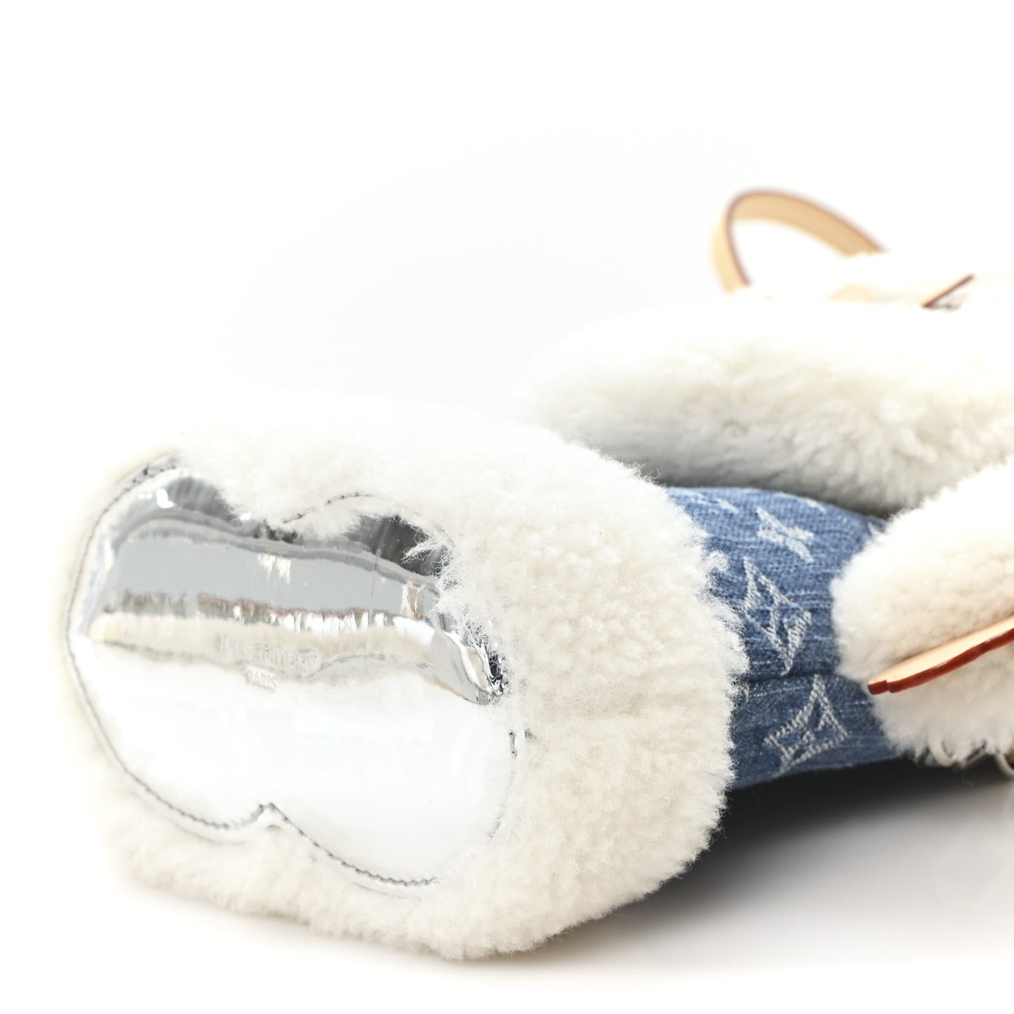 Denim Shearling Ski Vivienne Backpack Washed Jeans