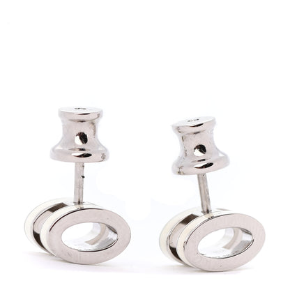 Hermes Palladium Lacquered Mini Pop H Earrings White 4 of 4