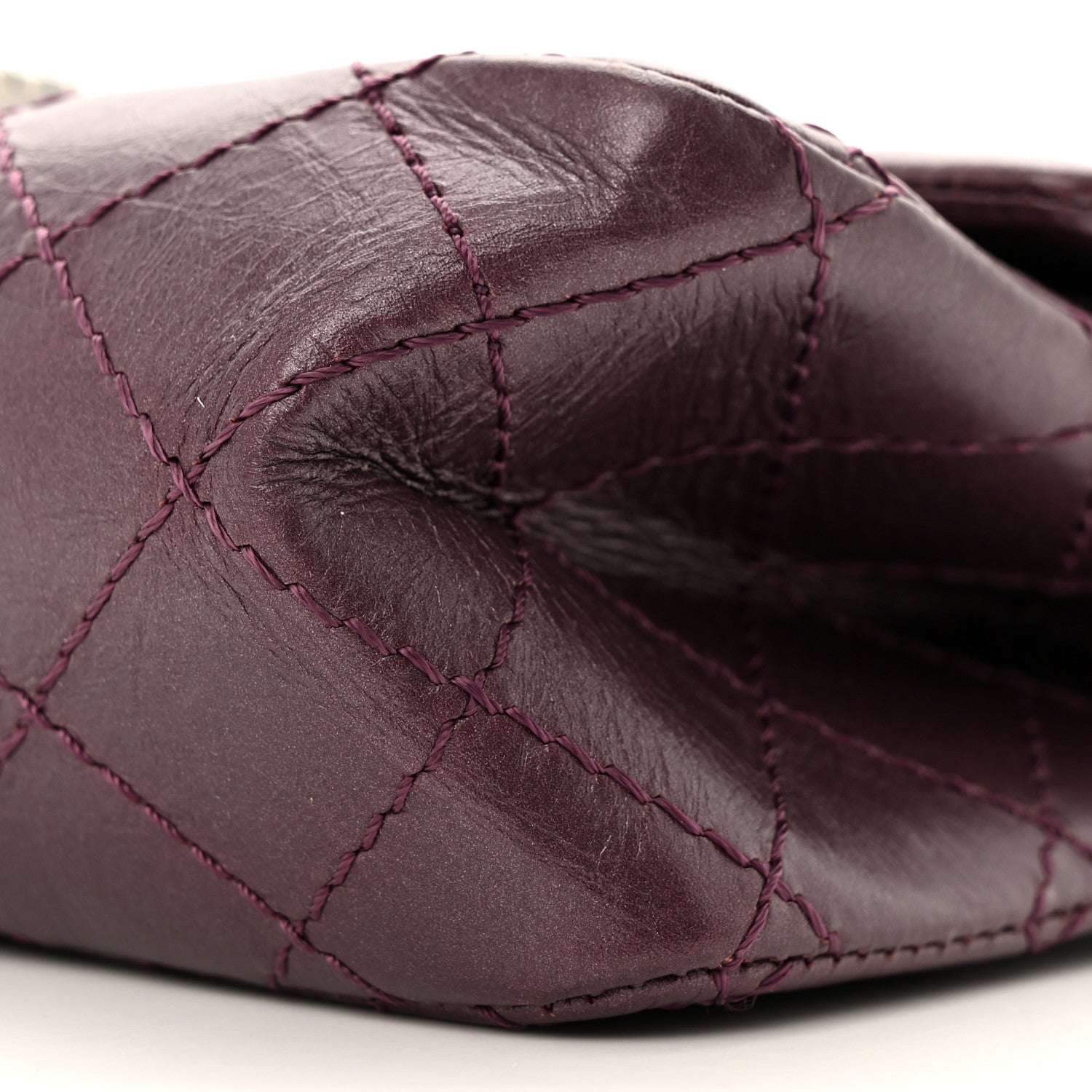 Chanel Metallic Calfskin Quilted 2.55 Reissue 224 Flap Purple 9 of 10