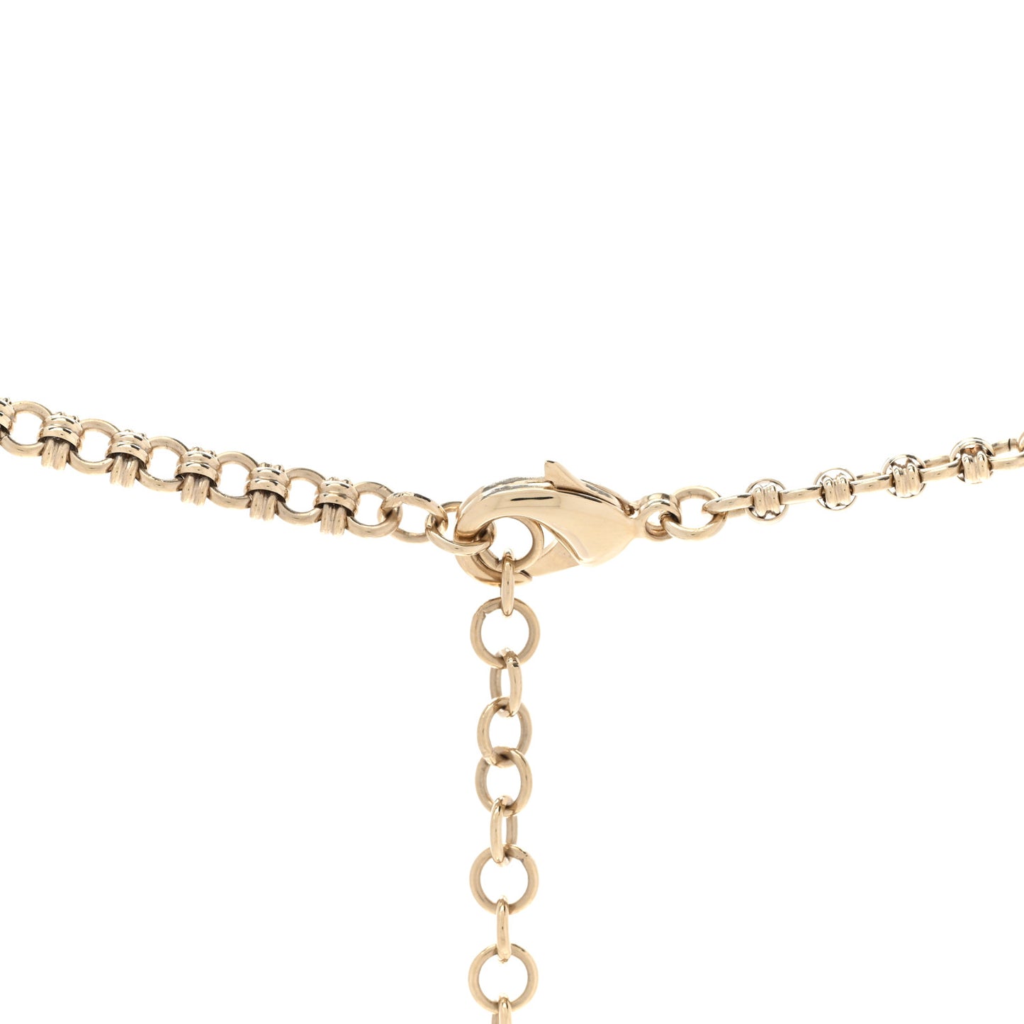 Crystal CC Heart Long Necklace Gold