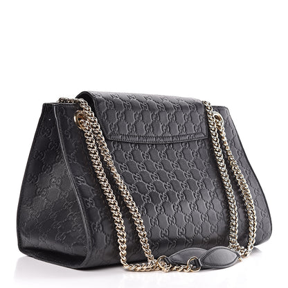 Gucci Guccissima Large Emily Chain Shoulder Bag Black 3 of 16
