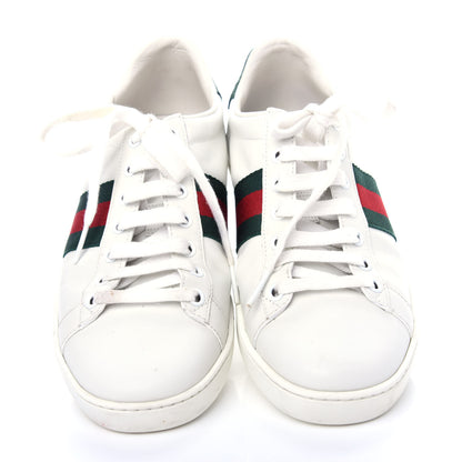 Gucci Calfskin Crocodile Web Womens Ace Sneakers 38 White Green 5 of 12