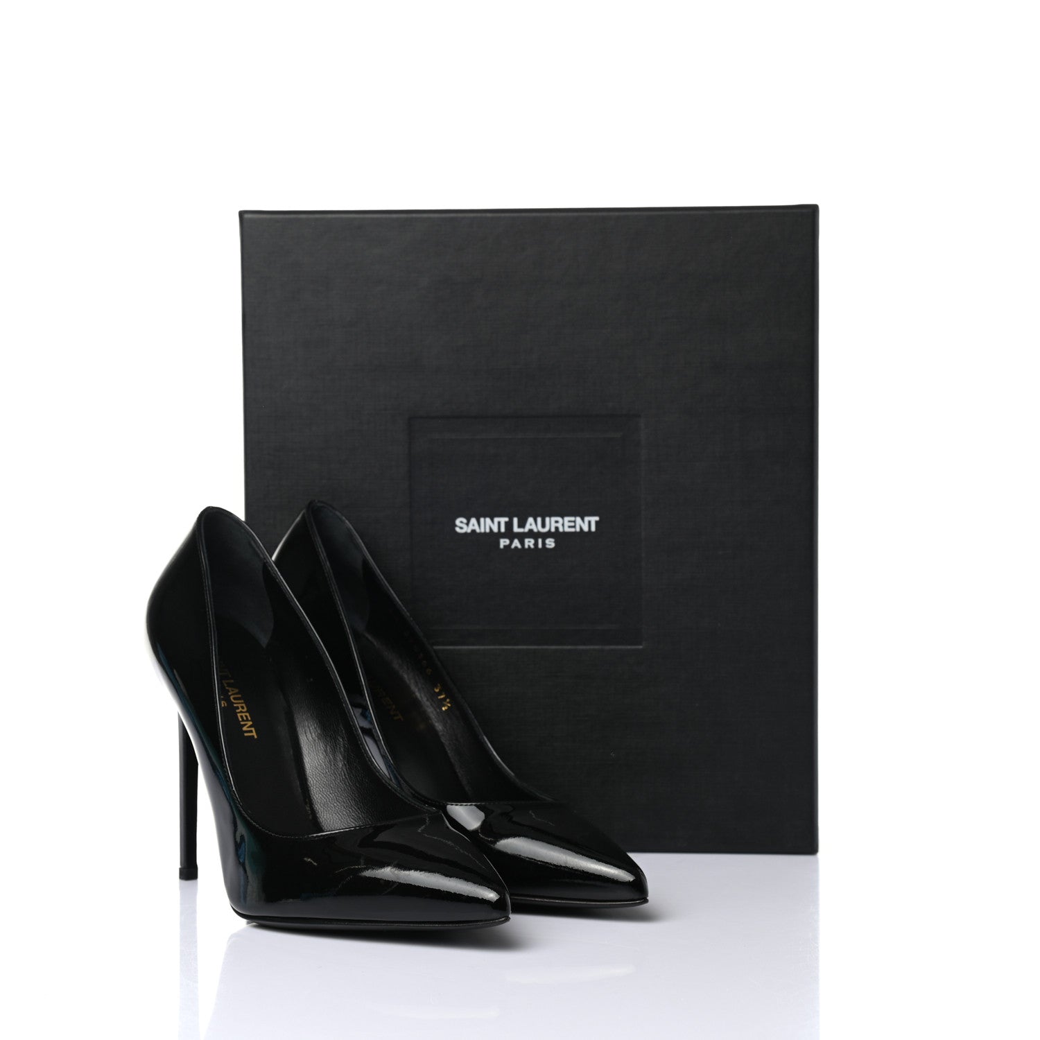 Saint Laurent Patent Classic Paris 105 Escarpin Pumps 37.5 Black 9 of 9