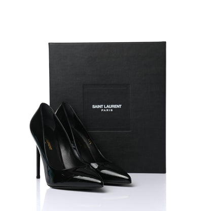 Saint Laurent Patent Classic Paris 105 Escarpin Pumps 37.5 Black 9 of 9