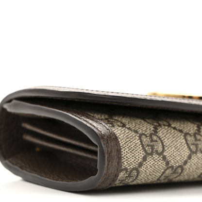 Gucci GG Supreme Monogram Textured Dollar Calfskin Blondie Continental Chain Wallet Beige Ebony New Acero 9 of 11
