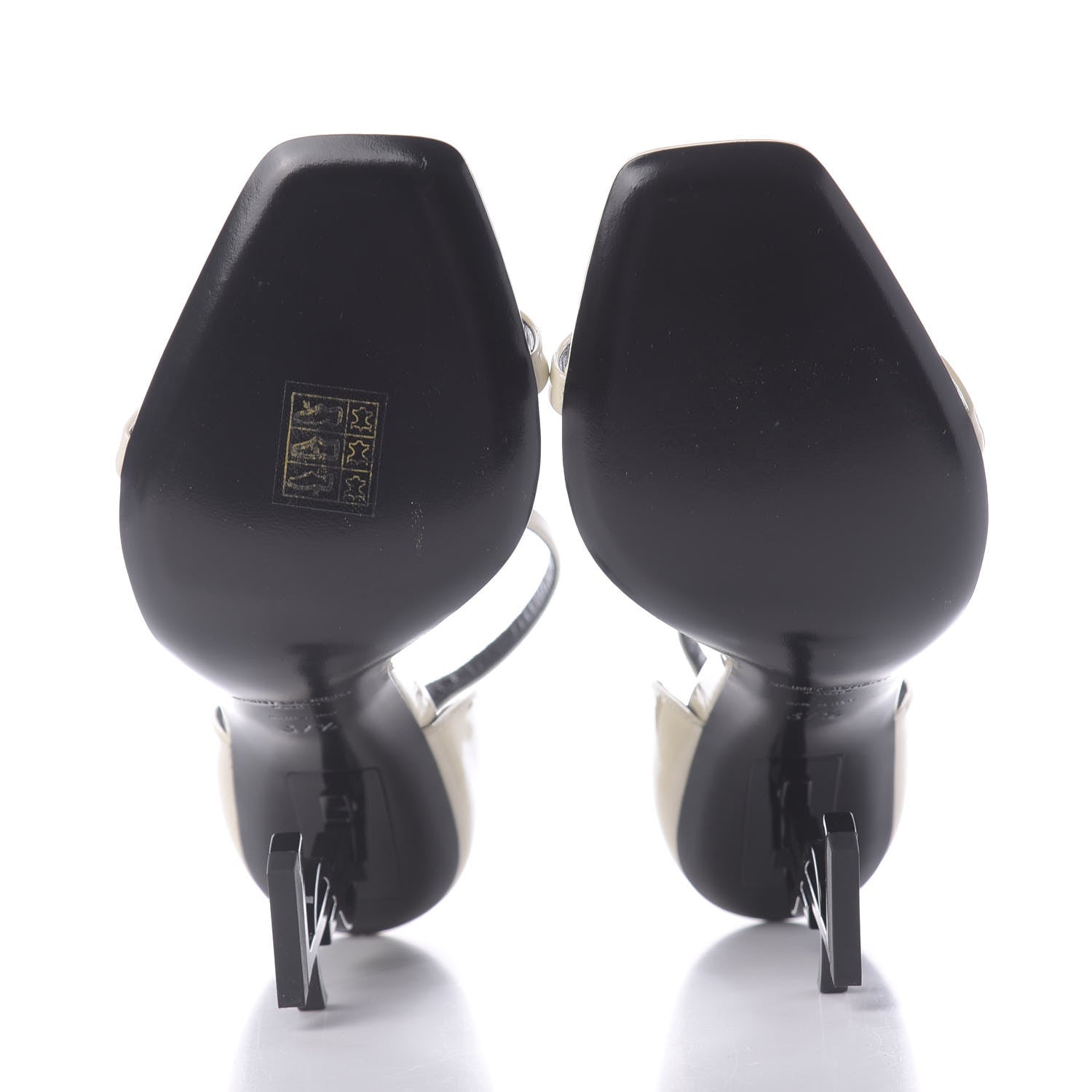 Saint Laurent Patent Calfskin Opyum Sandals 37.5 Neutro 7 of 10