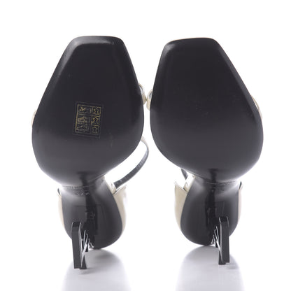 Saint Laurent Patent Calfskin Opyum Sandals 37.5 Neutro 7 of 10