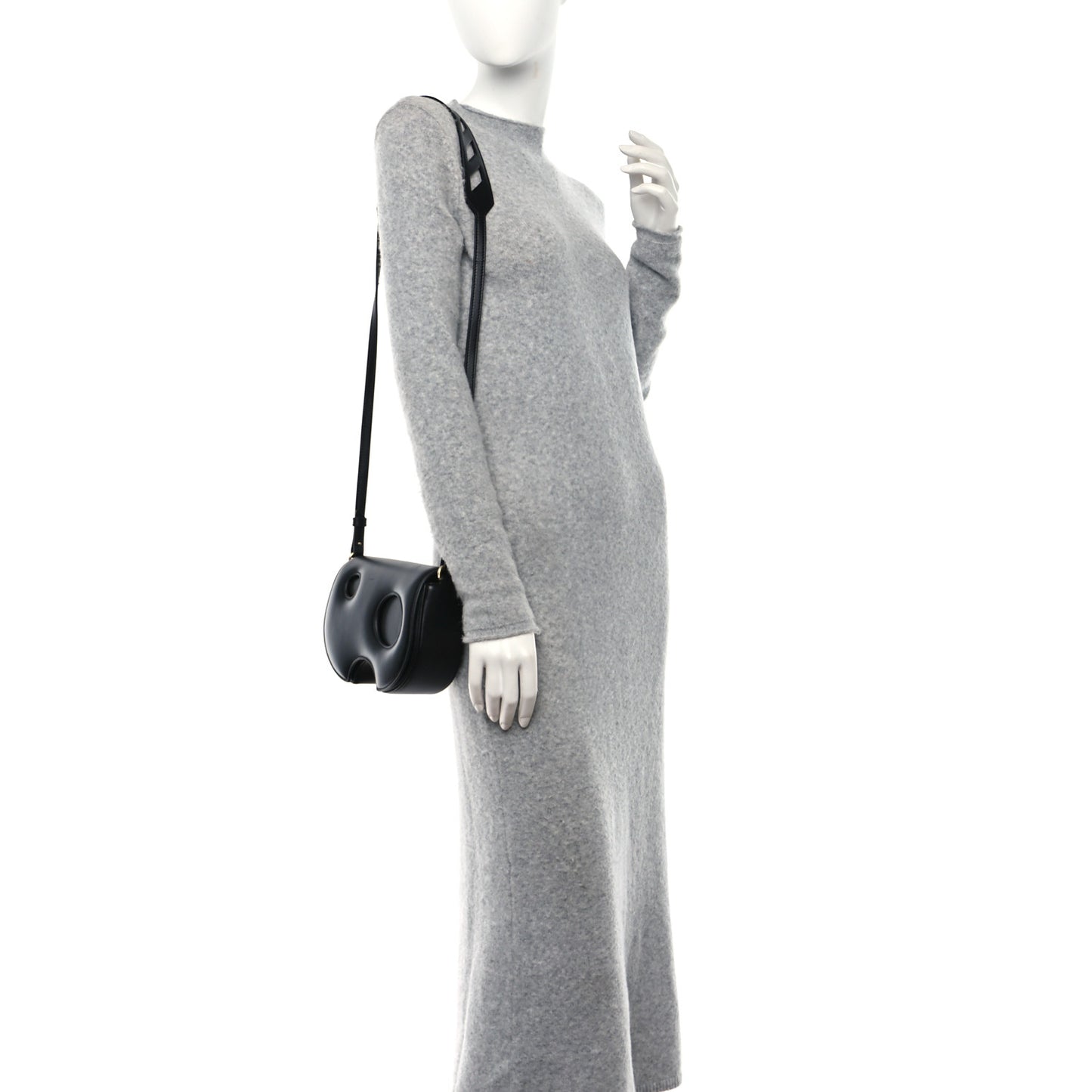 OFF WHITE Calfskin Burrow Saddle Bag Black