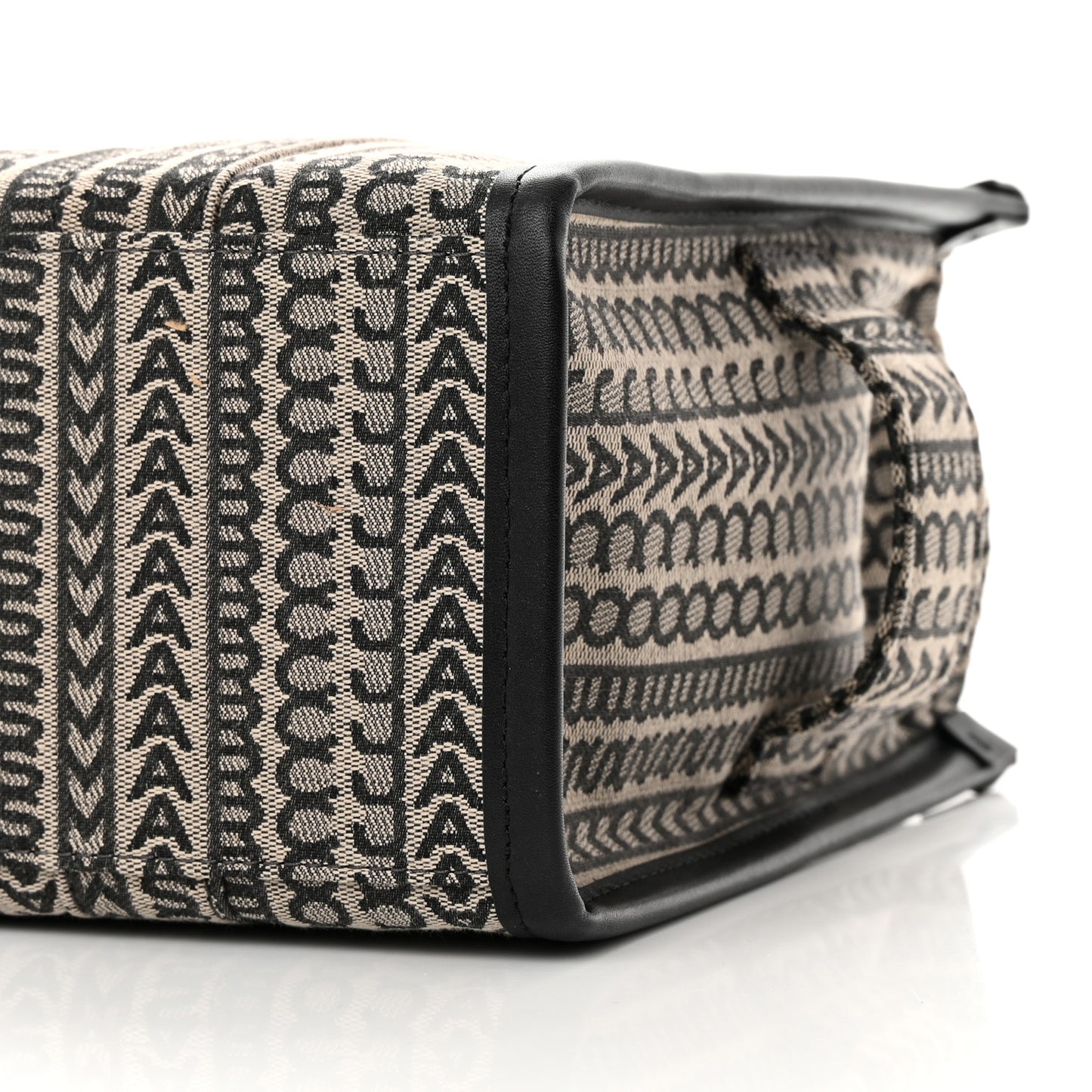 Cotton Jacquard Monogram Medium The Traveler Tote Bag Beige Multicolor