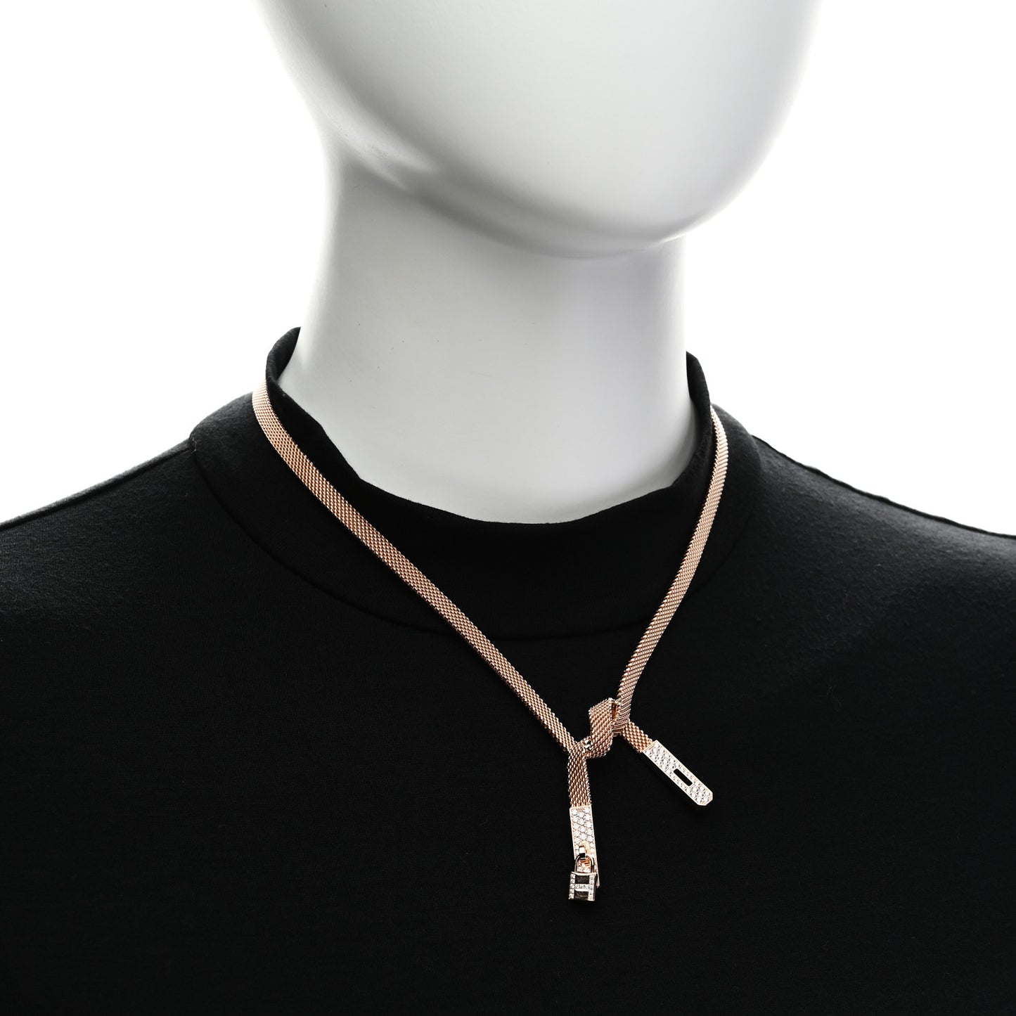 18K Rose Gold Diamond Kelly Gavroche Necklace SH