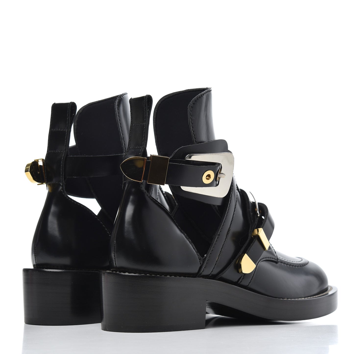 Brushed Calfskin Ceinture Ankle Boots 38 Black