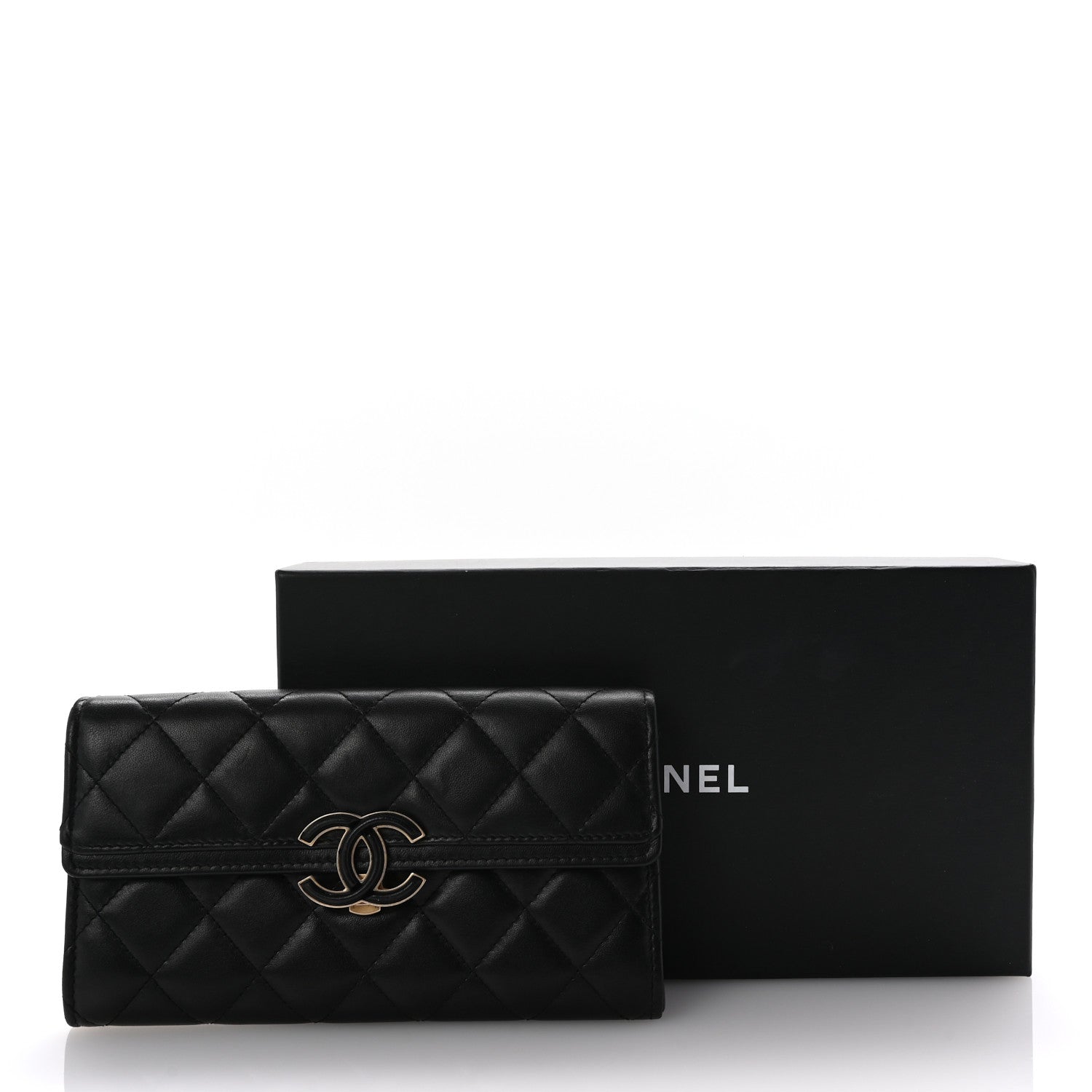 Chanel Lambskin Quilted CC Chic Gusset Wallet Black 9 of 9