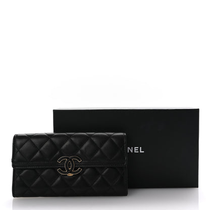 Chanel Lambskin Quilted CC Chic Gusset Wallet Black 9 of 9