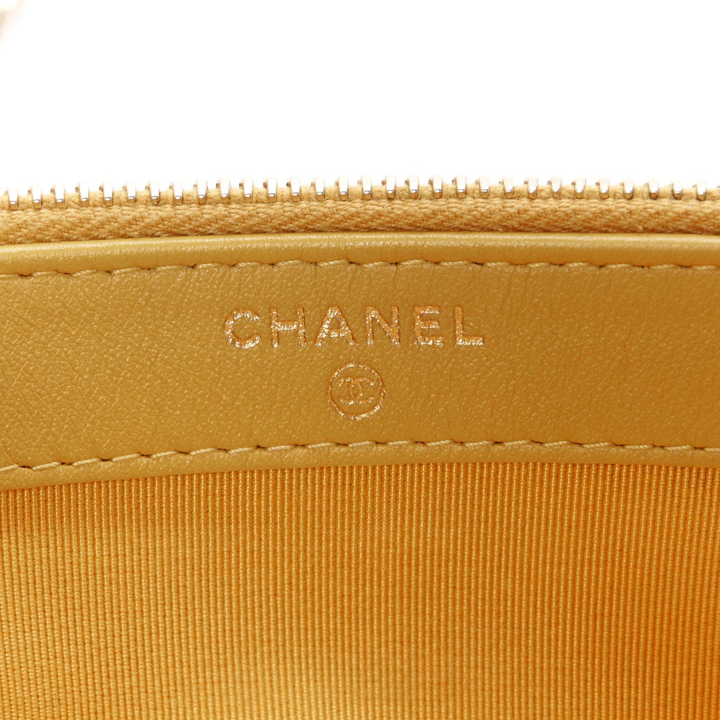 Caviar Quilted Small Clutch With Chain Yellow