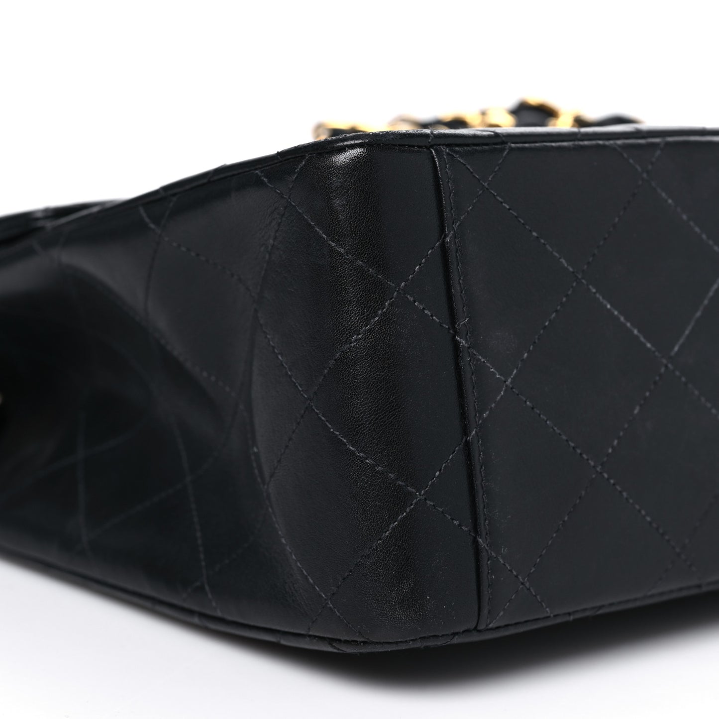 Lambskin Quilted XL Jumbo Single Flap Black