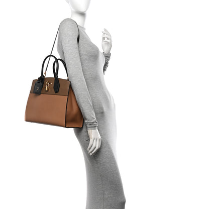 Louis Vuitton Taurillon City Steamer MM Sesame Kombu Black 2 of 10