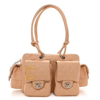 Chanel Calfskin Quilted Small Cambon Multipocket Reporter Beige 1 of 11