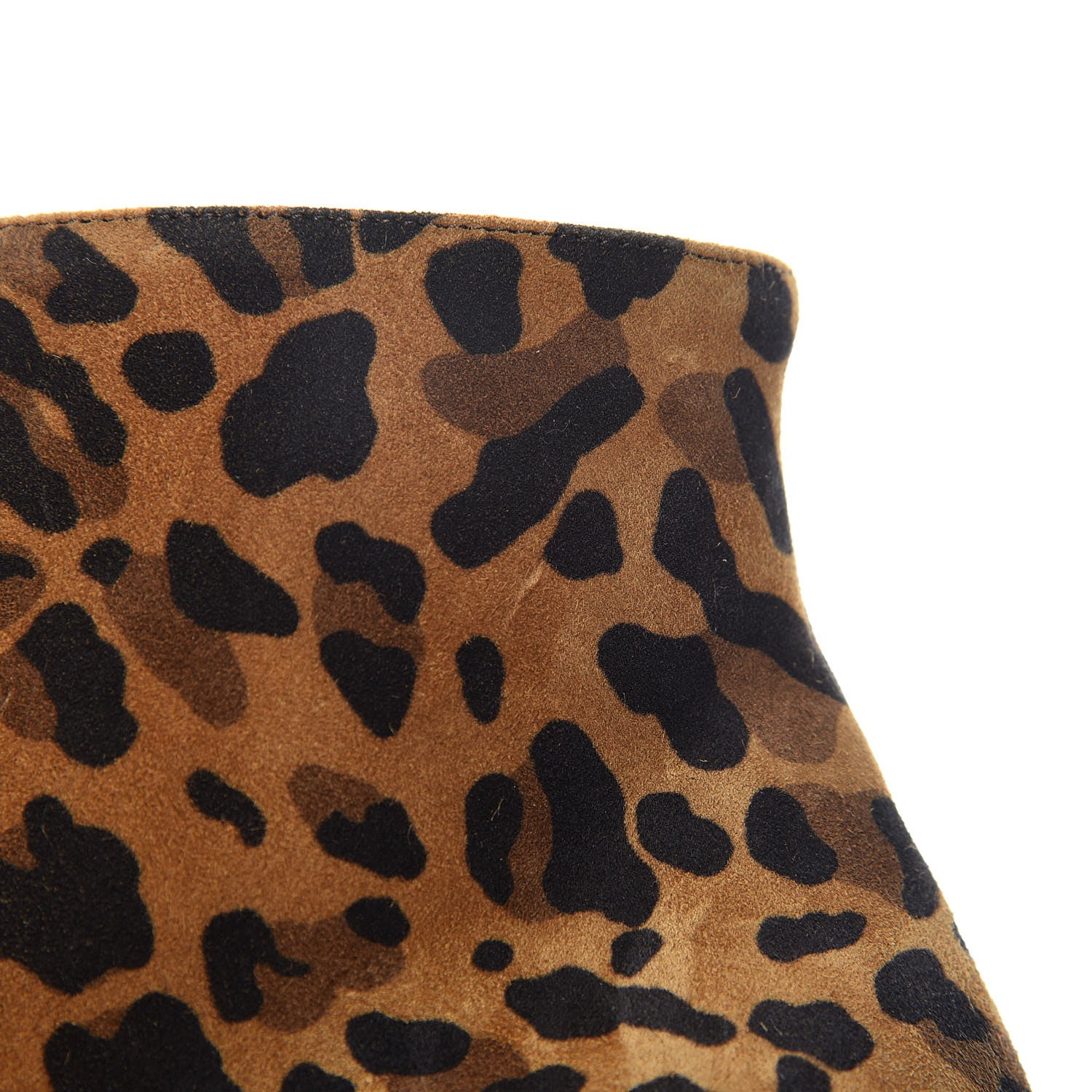 Christian Louboutin Veau Velours Leopard Print Eloise Booty 85 Ankle Boots 37.5 Caramel 11 of 12