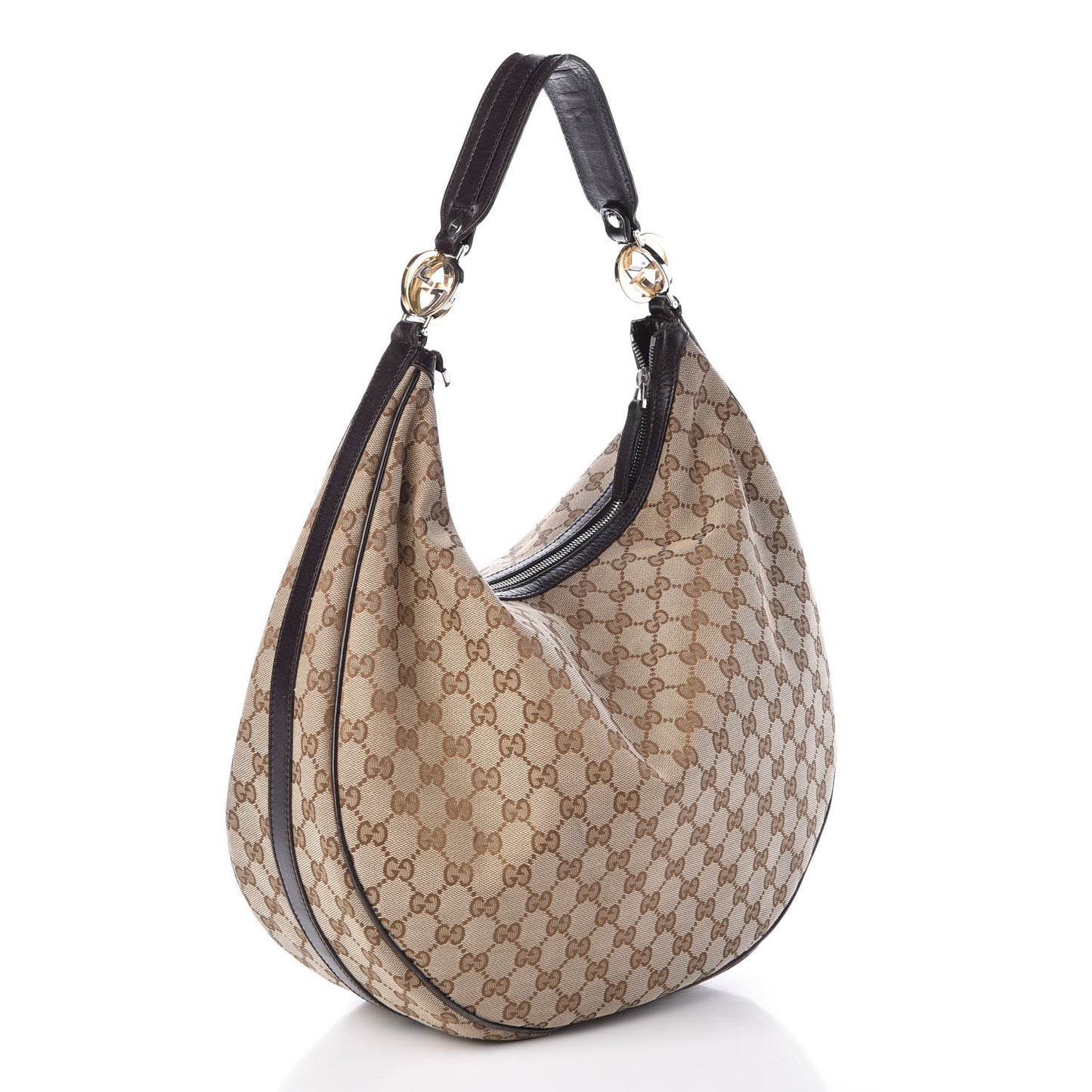 Monogram Large GG Twins Hobo Dark Brown