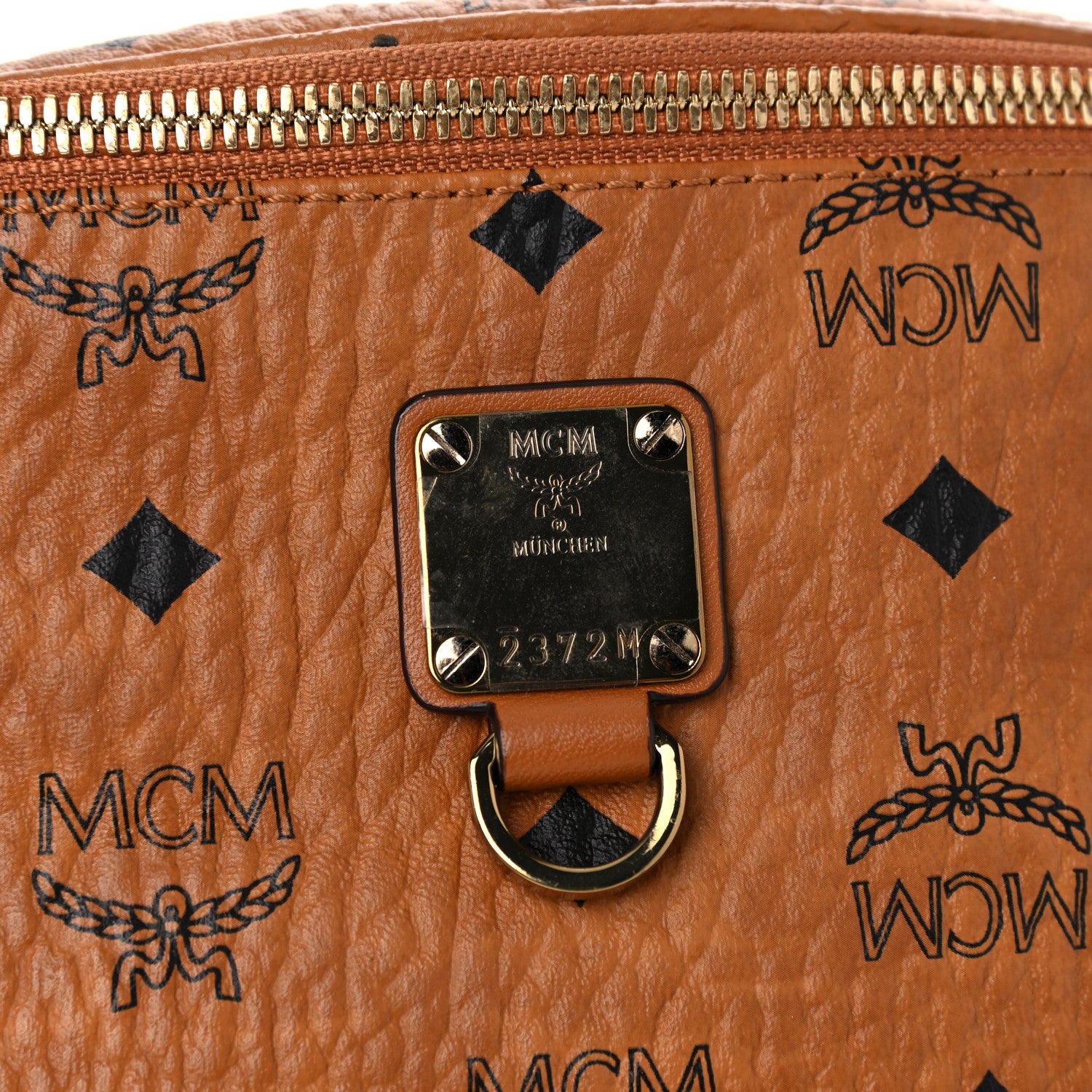 MCM Visetos Medium Fusten Belt Bag Cognac 9 of 9
