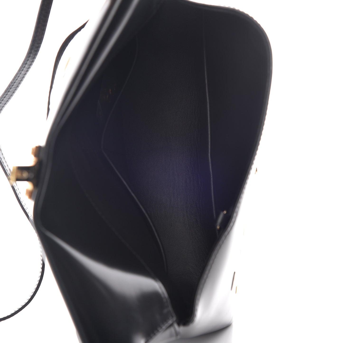 Glazed Calfskin Sac Triangle PM Black